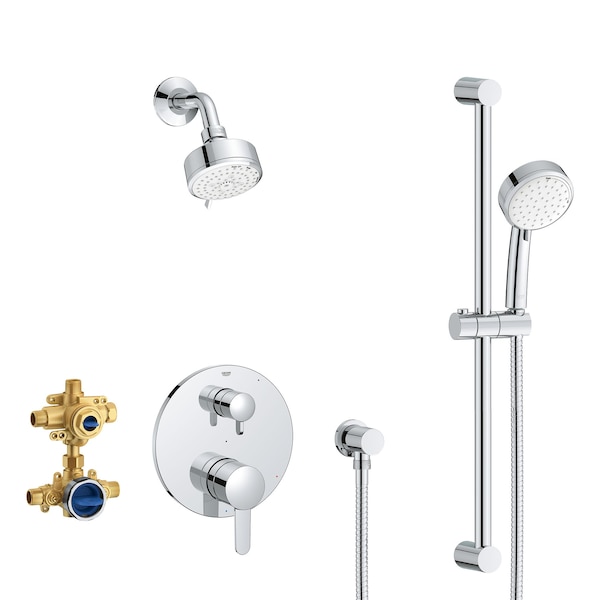 Cosmopolitan Pressure Balance Shower Set, Chrome
